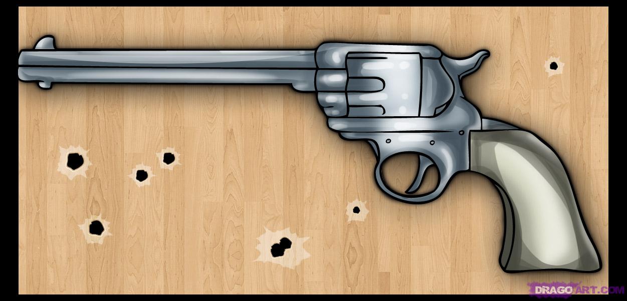 How to Draw a Cartoon Gun, Step by Step, guns, Weapons, FREE ...