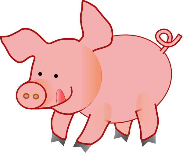 Pink Happy Pig clip art - vector clip art online, royalty free ...