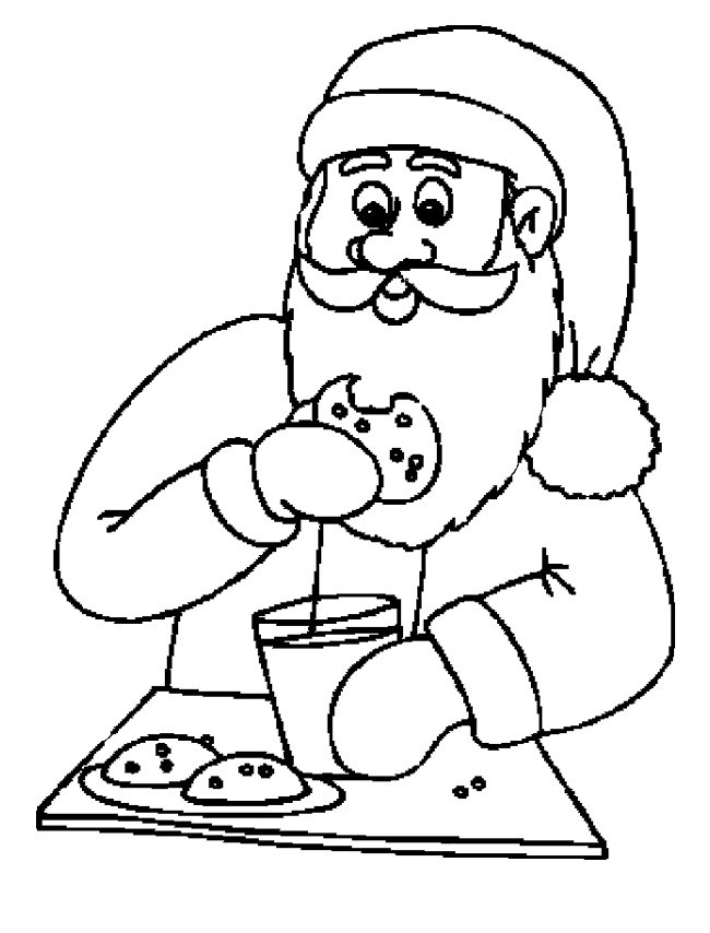 Chocolate Chip Cookies Are Packed By Santa Claus Coloring For Kids ...