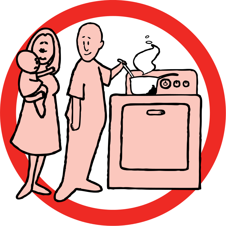File:Cooking while holding infant clip art.svg - Wikimedia Commons