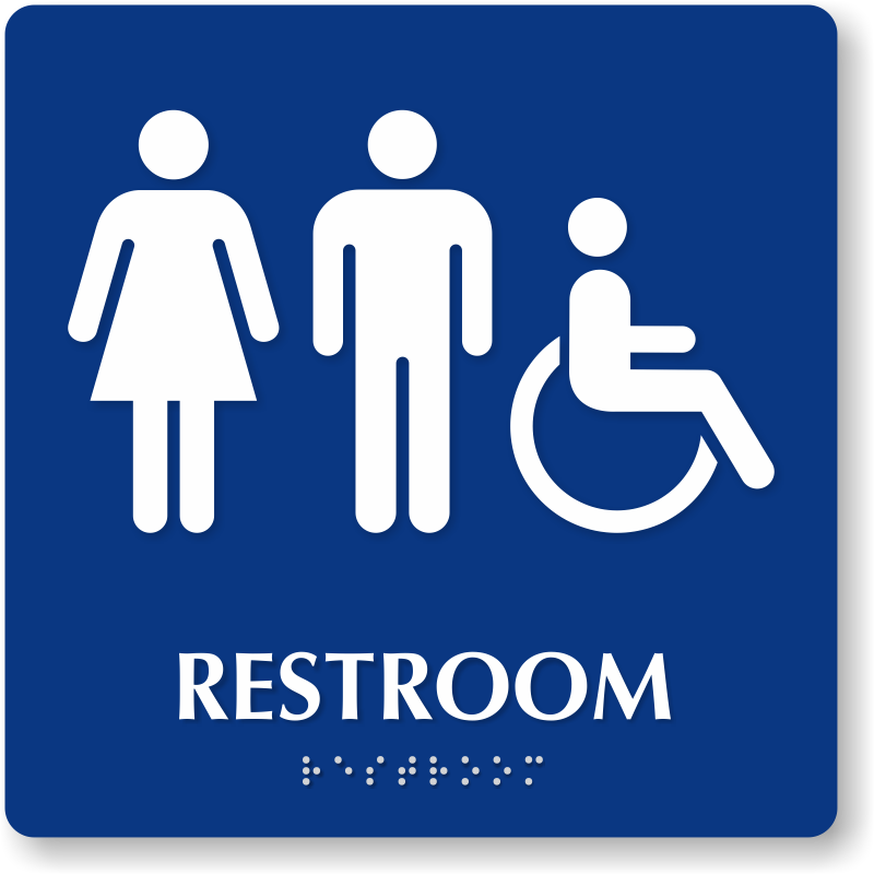 Braille Restroom Sign With Male, Female, Accessible Pictogram, SKU ...