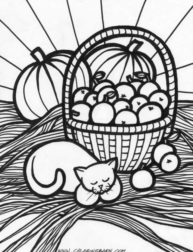 Free Coloring Pages Thanksgiving Free Fall Harvest Coloring Pages ...