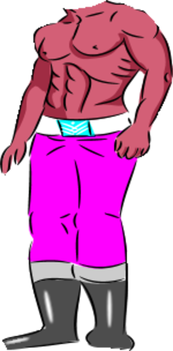 body builder wearing pants - vector Clip Art