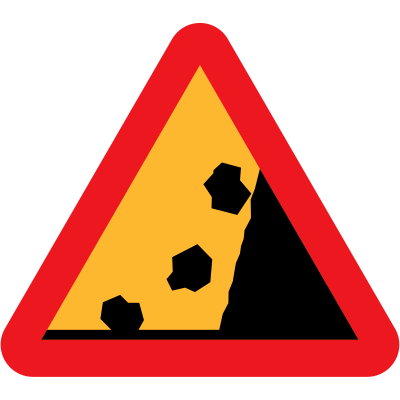 Clipart - Falling Rocks from RHS roadsign