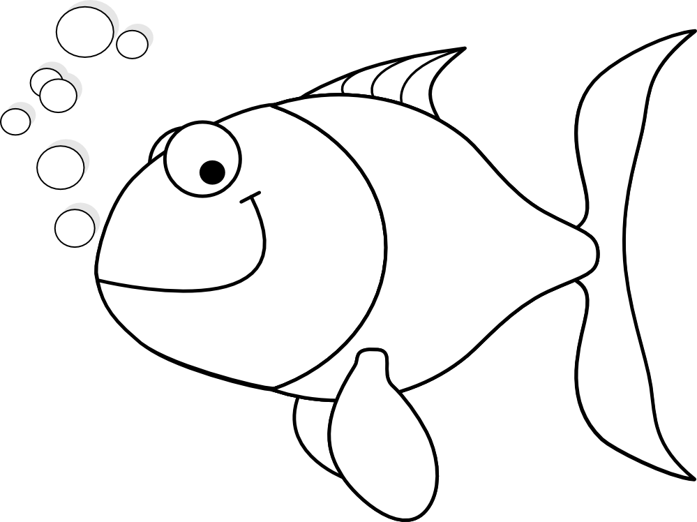 machovka happy fish black white line art hunky dory SVG colouringbook.
