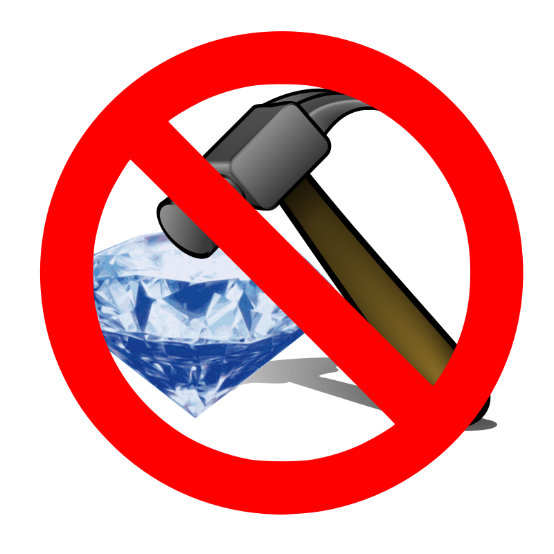 Clipart - No breaking a diamond with a hammer