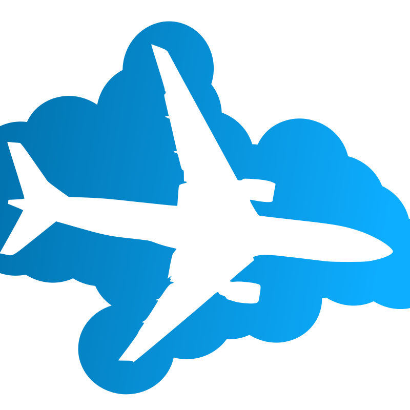 Clipart - plane silhouet in the sky