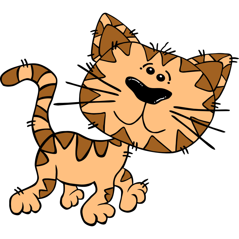 Clipart - Cartoon Cat Walking