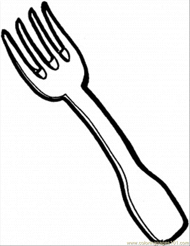 Knife Fork Coloring Spoon Drawing Pages Clipart Cliparts Line Color 