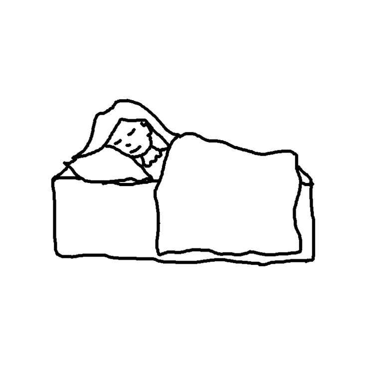 Free Clipart Black And White Outline Kid Sleeping Centers - Alphabet A B Z