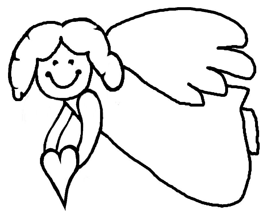 heart with angel wings Colouring Pages