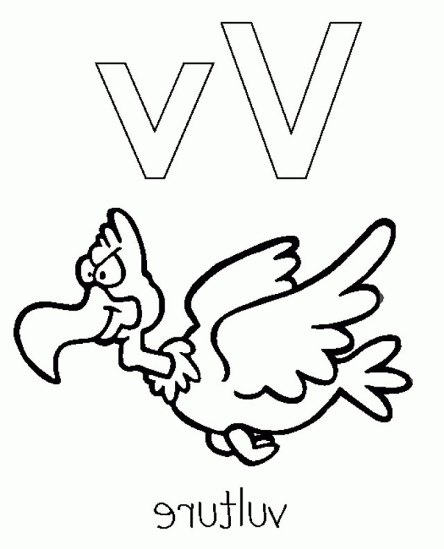Letter V Is For Vulture Coloring Pages Kids Colouring Pages 276469 ...