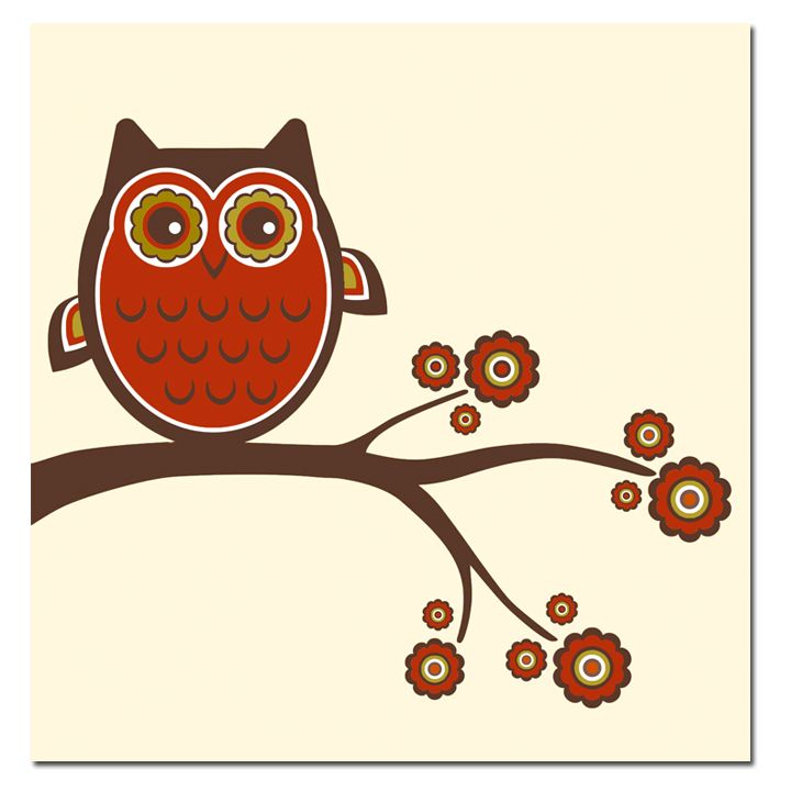 CARTOON OWL canvas wall art print | Owl Graficos | Pinterest