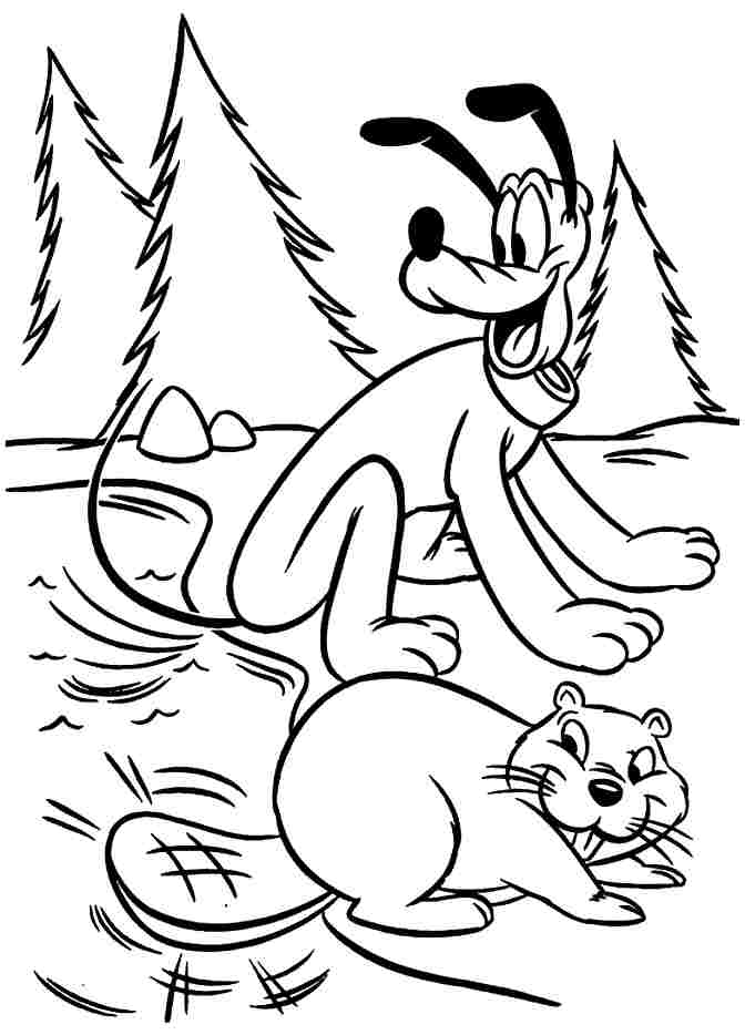 cartoon pluto Colouring Pages