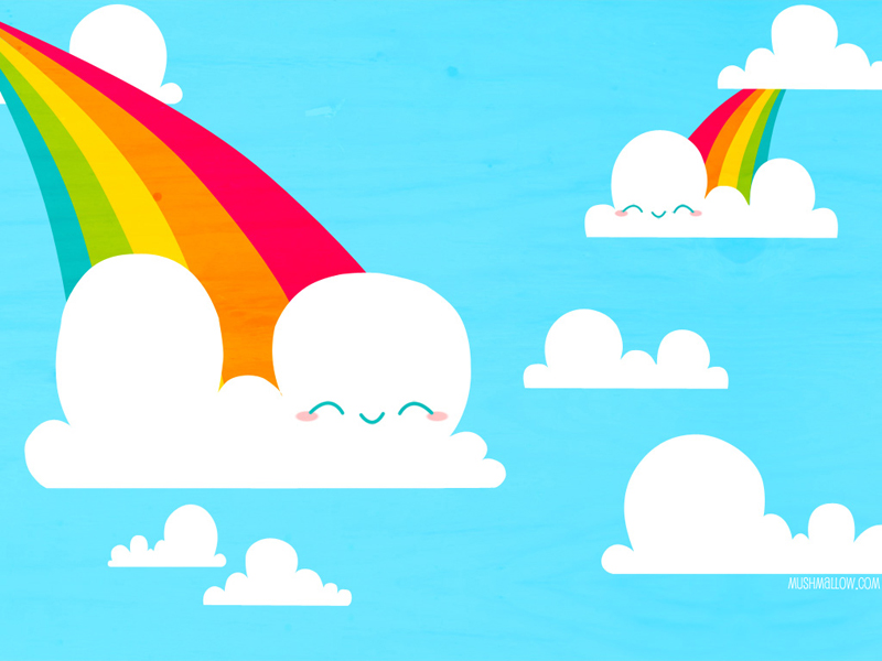 Clouds and Rainbows Wallpaper by bombthemoon on deviantART