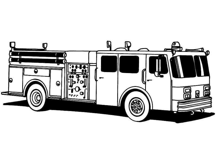fire truck clipart black and white - photo #12