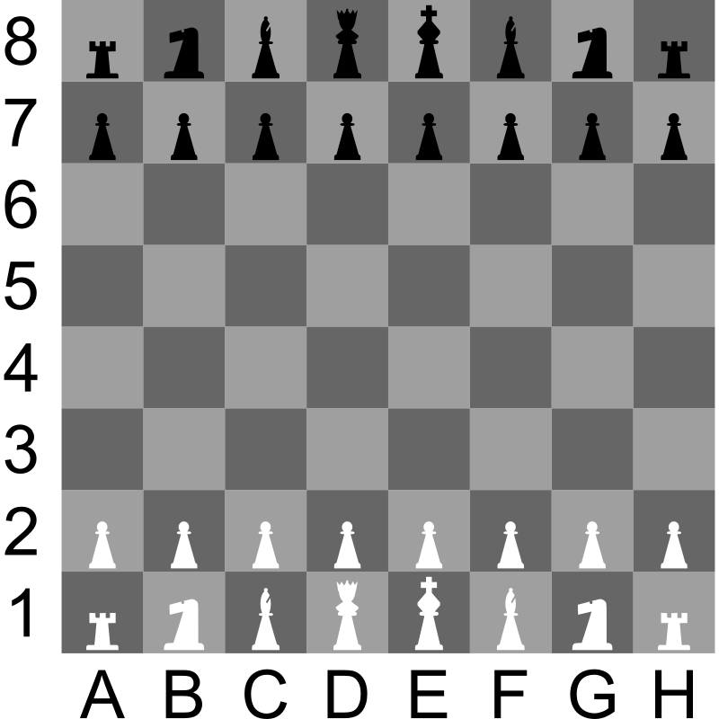 Clipart - 2D Chess set - Chessboard