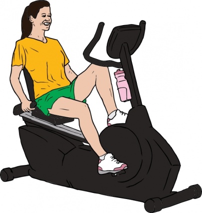 Woman On Exercise Bike clip art - Download free Other vectors