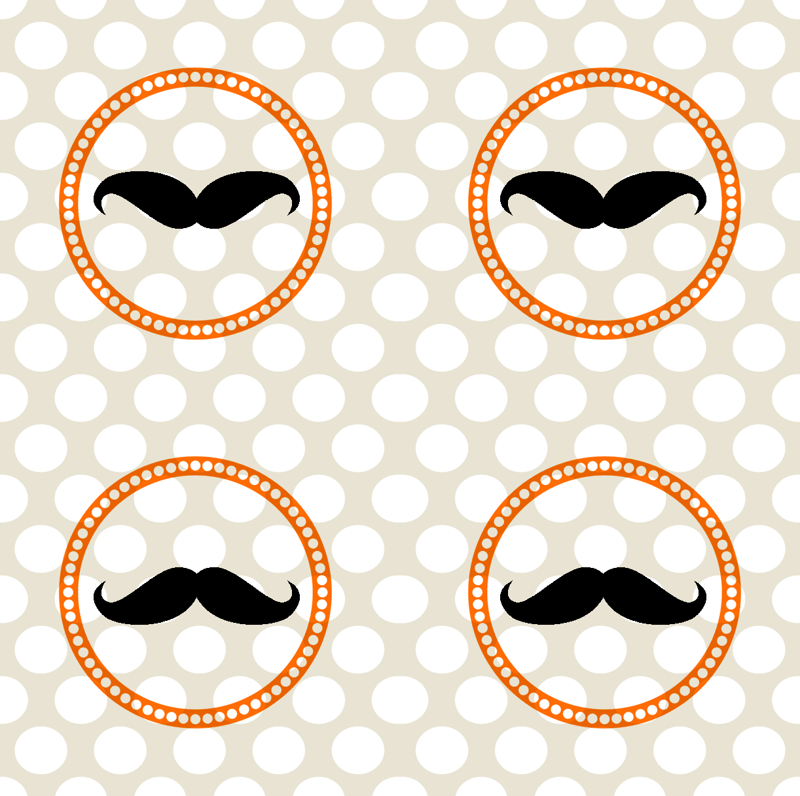 orange mustache fabric, wallpaper & gift wrap - Spoonflower