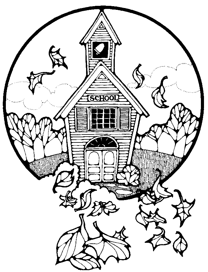 School House Coloring Page Images & Pictures - Becuo