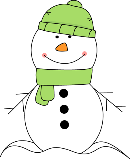 Snowman Wearing Green Scarf and Hat Clip Art - Snowman Wearing ...