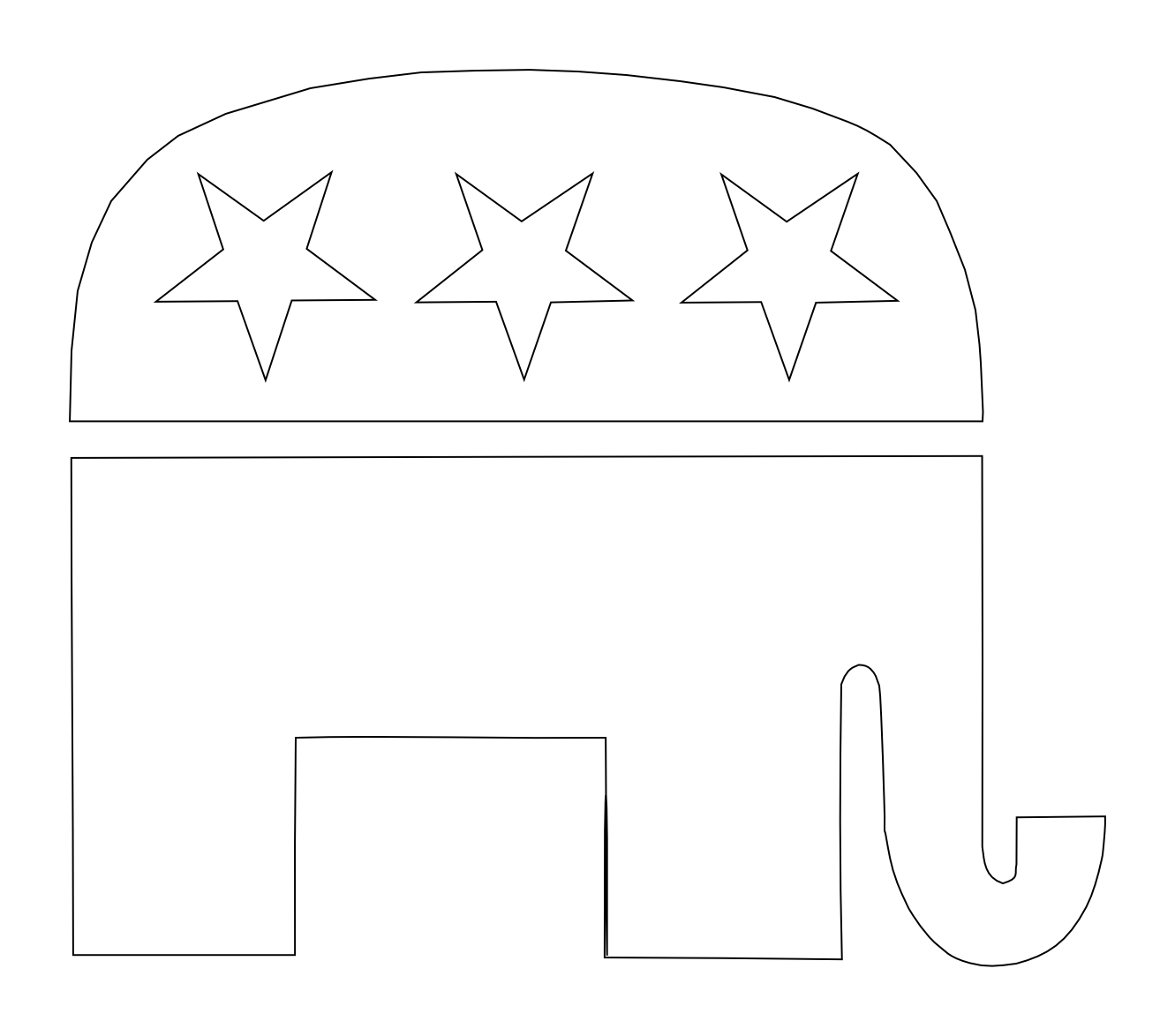 Pix For > Republican Party Elephant Outline