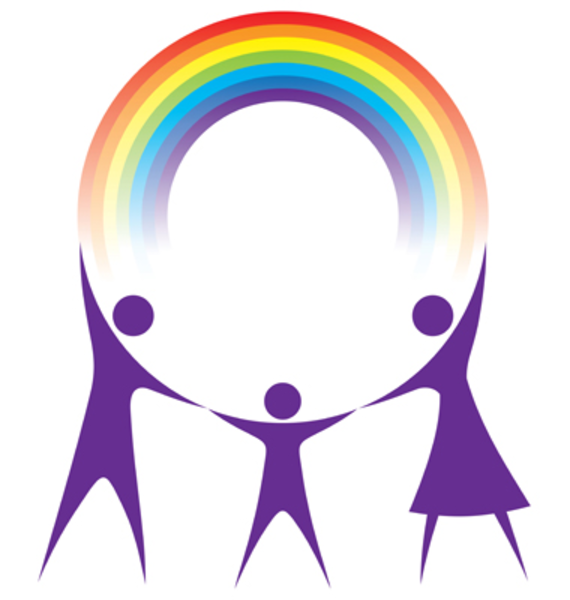 Happy Family Holding A Rainbow In Your Hands Vector image - vector ...