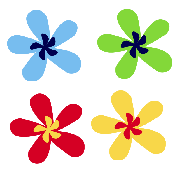 Rainbow flower small clipart 300pixel size, free design - ClipartsFree