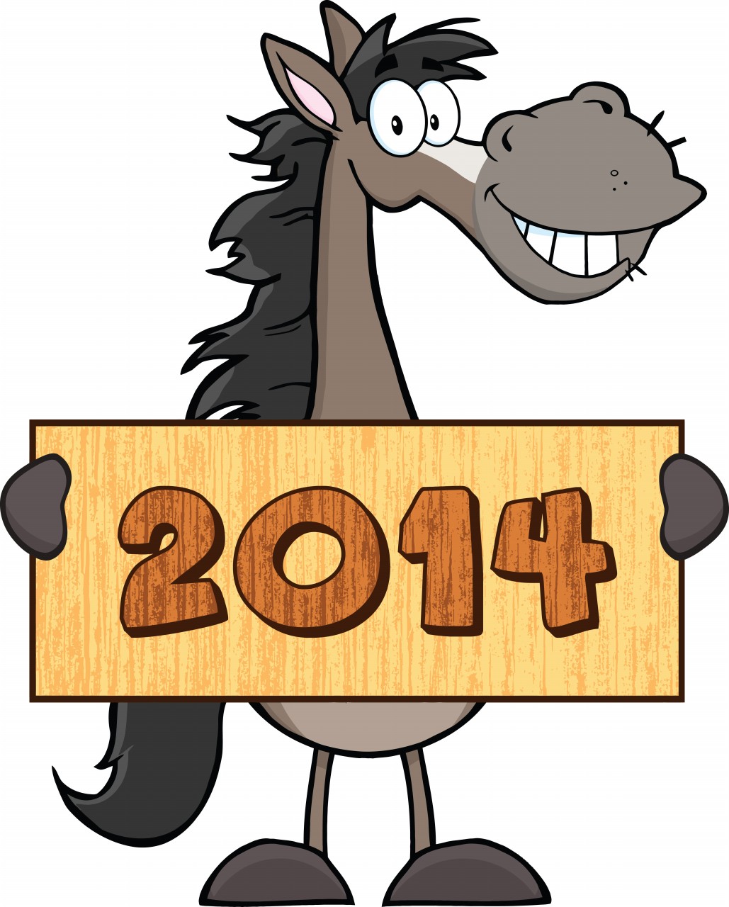 Funny Horses with 2014 Banners & Happy New Year | Amazing Photos