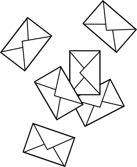 Scattered Mail Envelopes - Free Clip Art