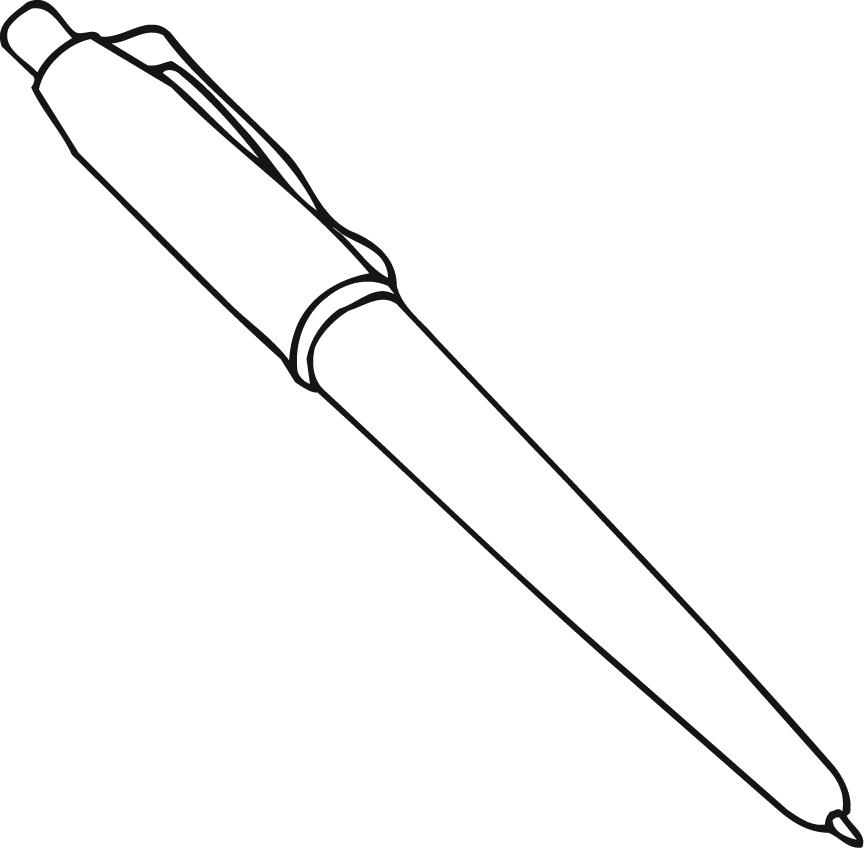 printable outline of a click pen for coluoring - Coloring Point