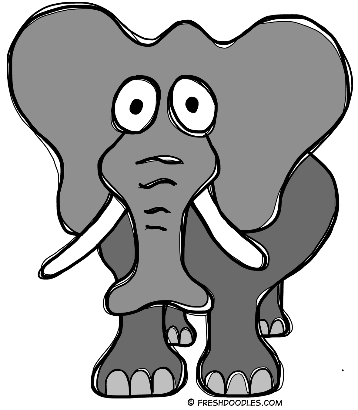 Fresh Doodles - Free Printable Posters For Kids: Elephant Clip Art