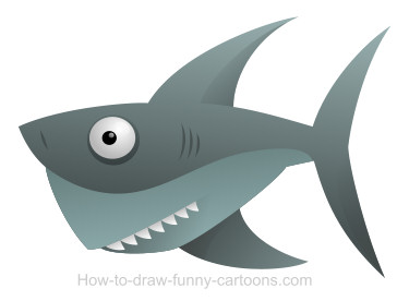 Drawing a shark cartoon