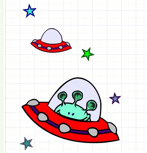 Draw Alien Spaceship Cartoon