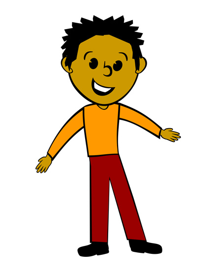 Guy in Orange Shirt with Arms Out - Free Clip Art