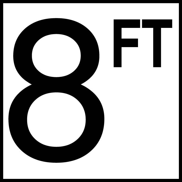 8 FT - 8 Inch Tile with 6 Inch Number in Feet Symbol