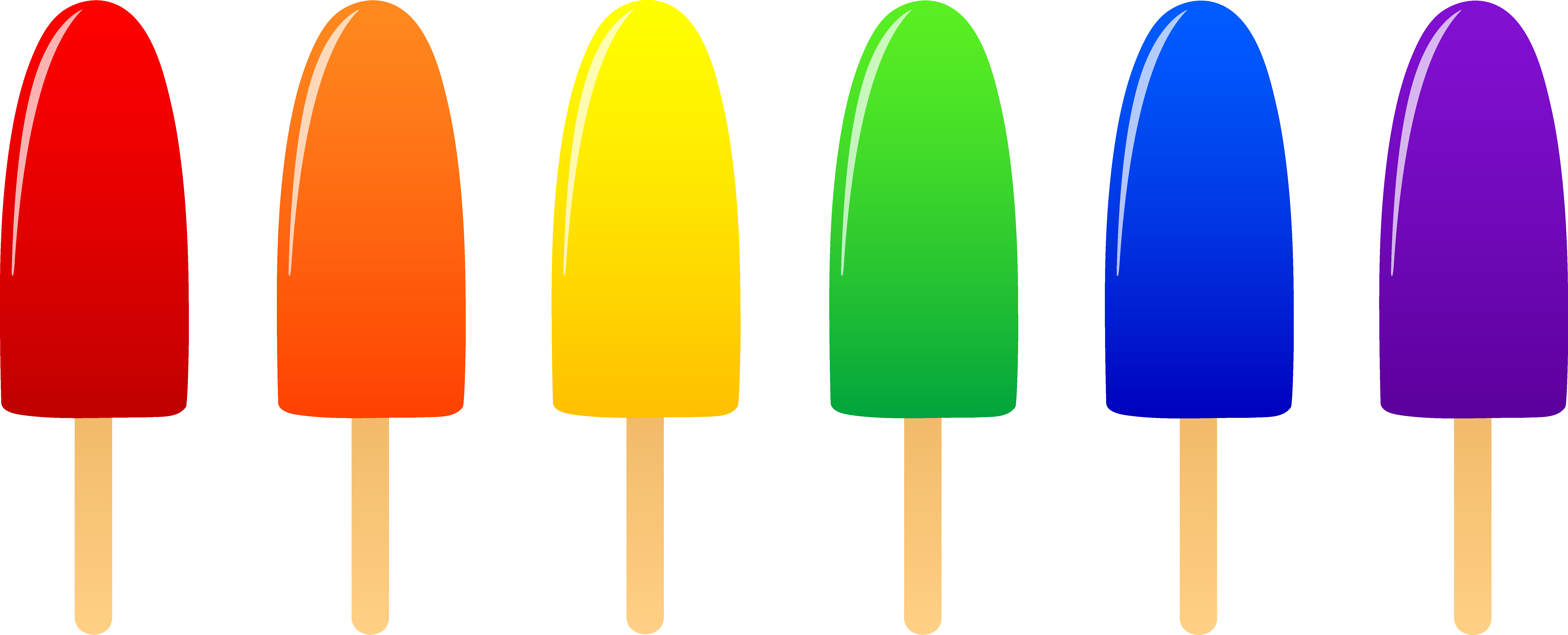 Ice Pops in Six Flavors - Free Clip Art