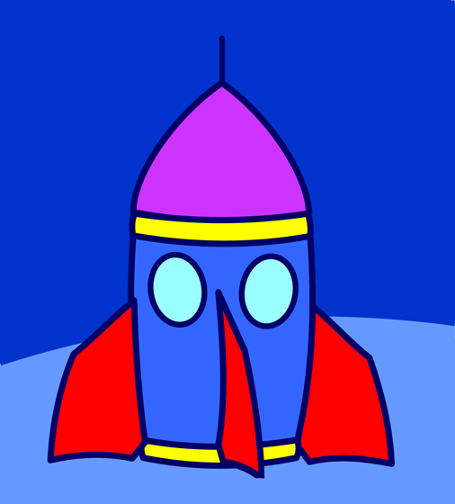 Cartoon Rocketship Landed - Free Clip Art