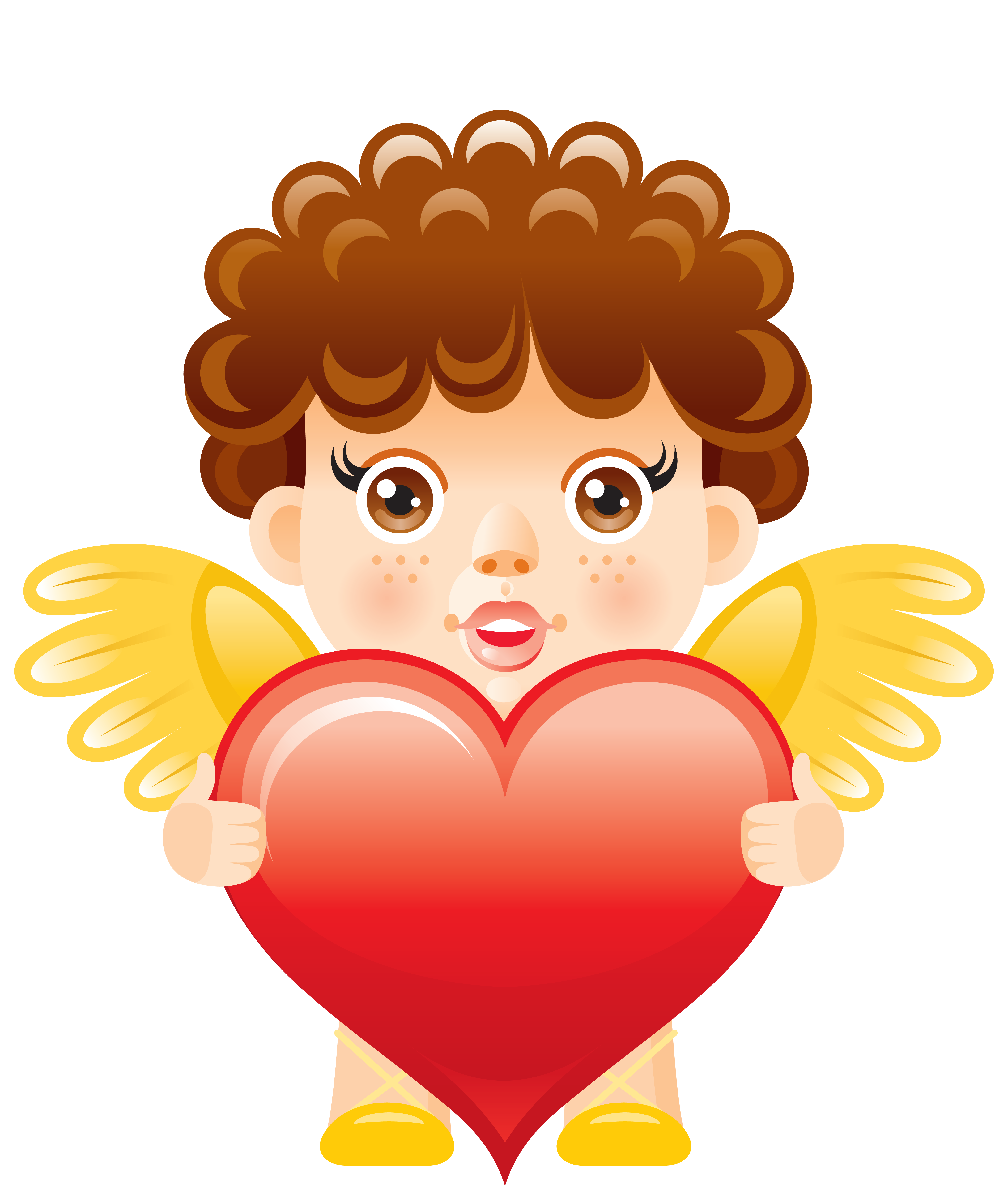 Angel with Heart Free PNG Clipart Picture
