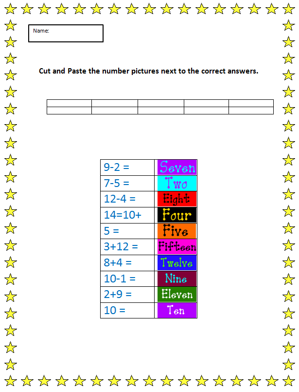 Cut and Paste Practice with Numbers | K-5 Computer Lab Technology ...