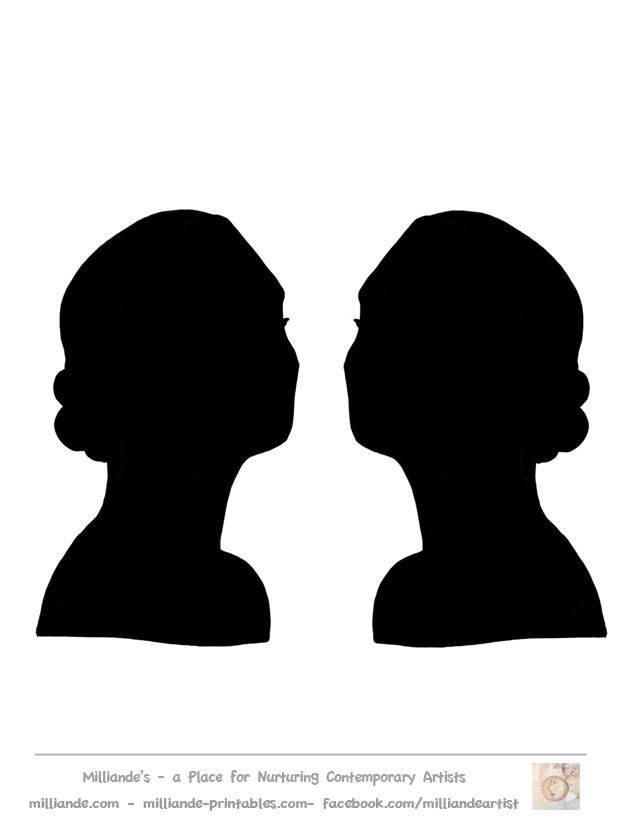 Female Face Silhouette Stencil,Face Silhouette Collection of ...