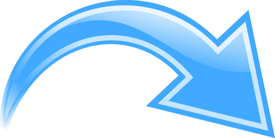 Public Domain Clip Art Image | Illustration of a blue curved arrow ...
