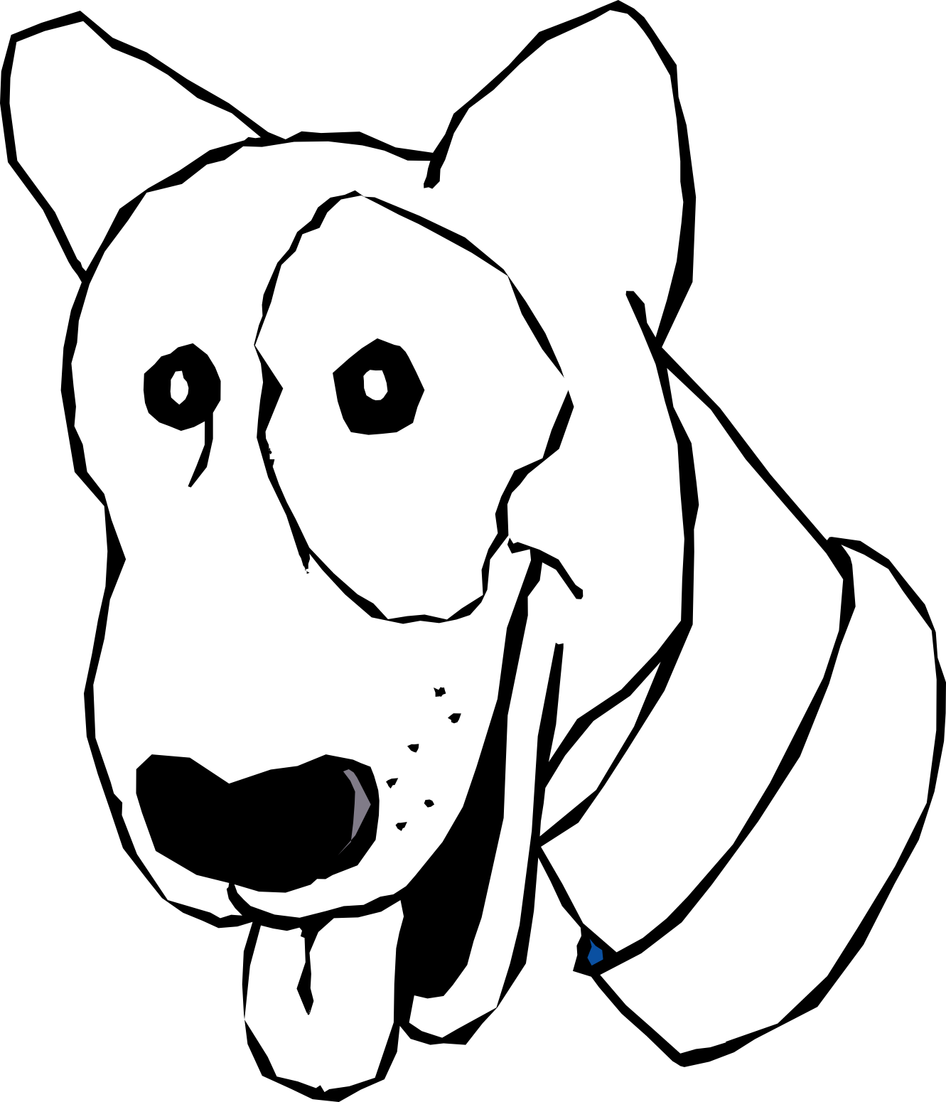 ArtFavor cartoon dog head black white line art ... - ClipArt Best ...