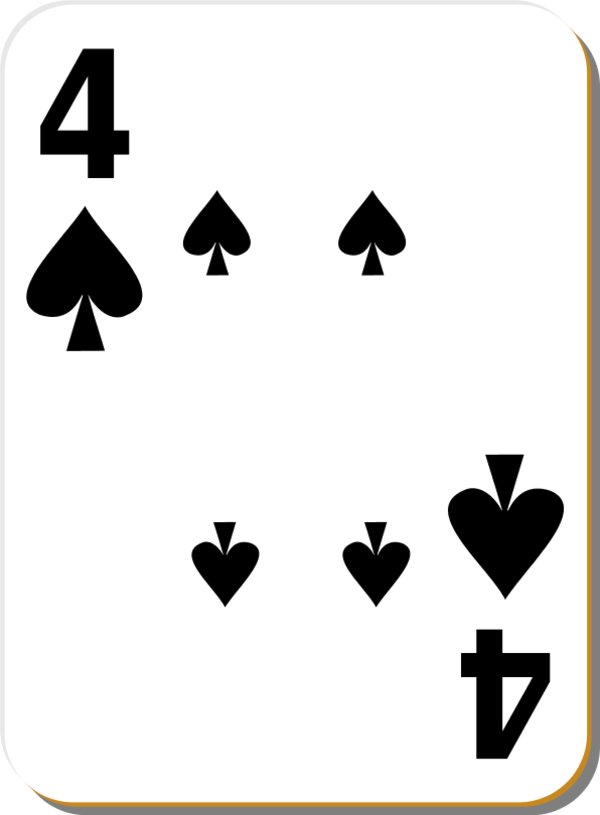 White deck 4 of spades - vector Clip Art