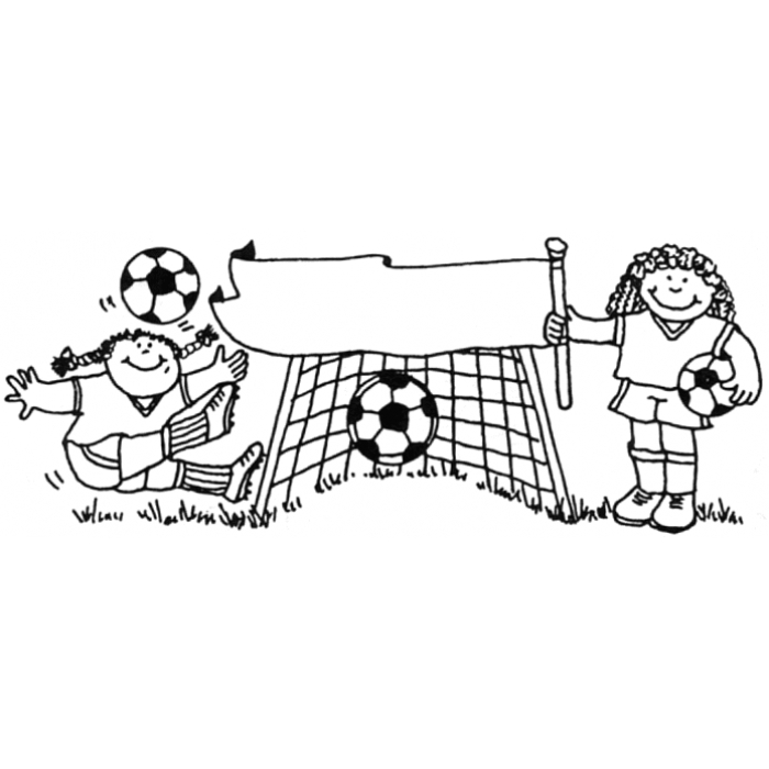 Soccer Girls Rubber Stamp