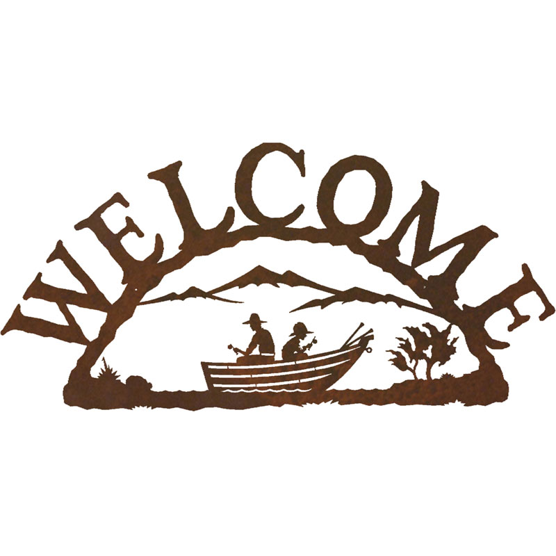 Row Boat Fishing Horizontal Welcome Sign by Ironwood Industries ...