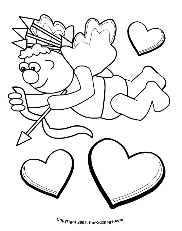 Valentine's Day Cupid - Free Coloring Pages for Kids - Printable ...