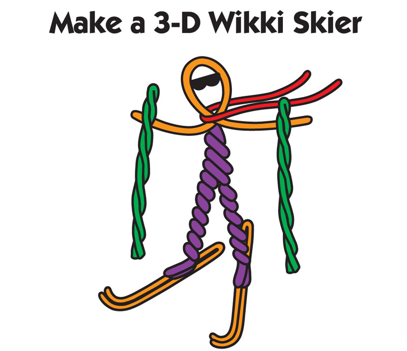 Make a 3-D Wikki Stix Skier