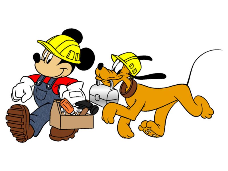 Mickey Mouse Wallpapers » Blog Archive » Mickey And Pluto Hardhats ...