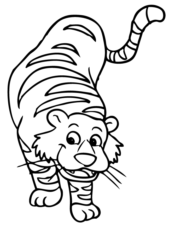 Cute Baby Tiger Coloring Page | HM Coloring Pages